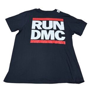 NEW RUN DMC Hip Hop Rap Box Band Logo Men's Black SS T-Shirt, Size 2XLT